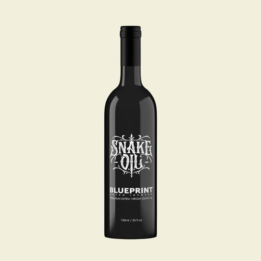 Blueprint Bryan Johnson Olive Oil – Snake Oil- High Polyphenol Extra Virgin Olive Oil (400+ mg/kg) – Cold Pressed, Early Harvest, First Cold Press EVOO – Keto, Paleo, Non-GMO – 750ml Glass Bottle