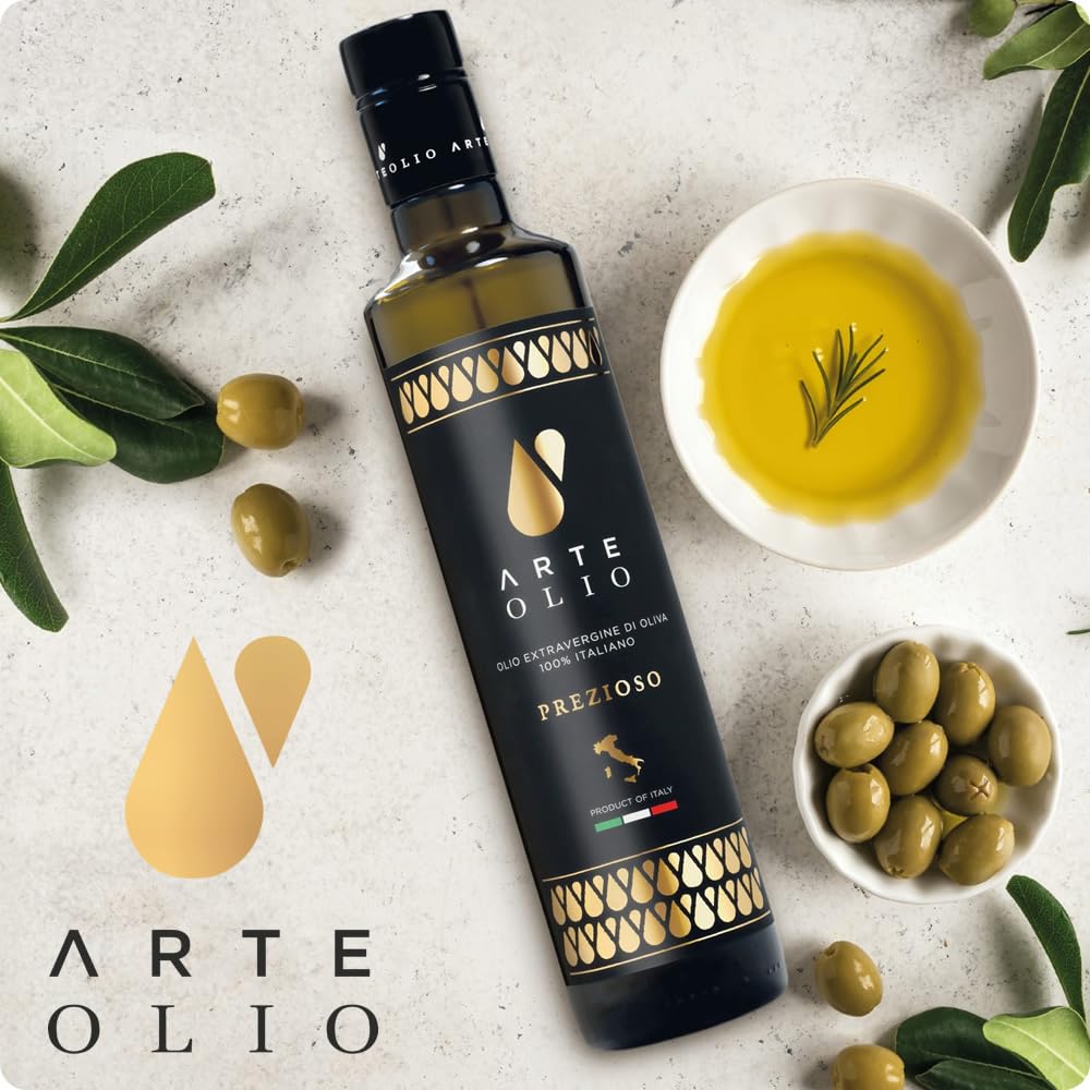ArteOlio Prezioso Olive Oil: 100% Extra virgin cold pressed olive oil directly from Italy made in Single Estate Unordinary Rich Taste (250mL Bottle)