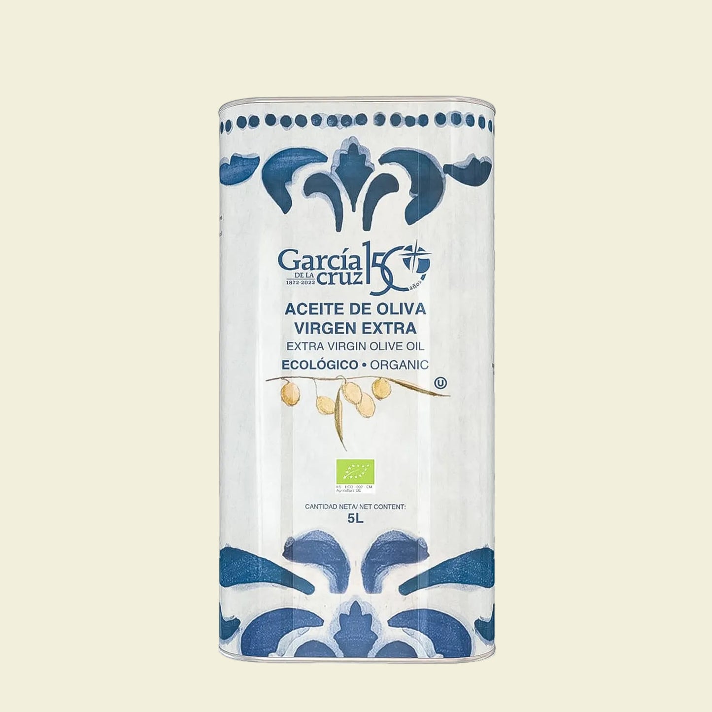 GARCÍA DE LA CRUZ - Organic Extra Virgin Olive Oil, Cooking Oil, Olive Variety, Smooth Body, Origin Spain, Montes de Toledo, Packed in Tins - 3L