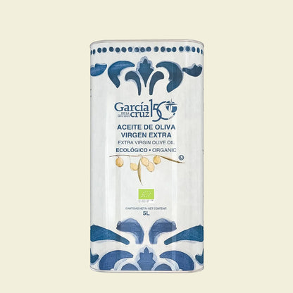GARCÍA DE LA CRUZ - Organic Extra Virgin Olive Oil, Cooking Oil, Olive Variety, Smooth Body, Origin Spain, Montes de Toledo, Packed in Tins - 3L