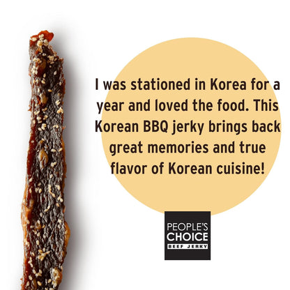 People's Choice Beef Jerky Korean BBQ - Sweet & Savory, 9g Protein, Snack - 16 oz Bag