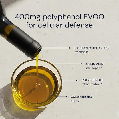 Blueprint Bryan Johnson Olive Oil – Snake Oil- High Polyphenol Extra Virgin Olive Oil (400+ mg/kg) – Cold Pressed, Early Harvest, First Cold Press EVOO – Keto, Paleo, Non-GMO – 750ml Glass Bottle