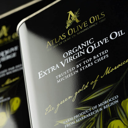 Atlas 3 LT Organic Cold Press Extra Virgin Olive Oil with Polyphenol Rich from Morocco|Newly Harvested Unprocessed from One Single Family Farm | Moroccan EVOO Trusted by Award-Winning Chefs