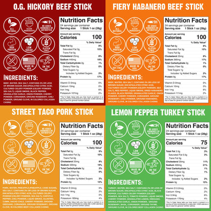 Righteous Felon Savory Beef Jerky Variety Gift Pack - Great Gifts for Men | Gluten Free, High Protein Healthy Snack | Bulk Beef, Pork, & Turkey Jerky Variety Snack Packs | The Savory 6 Pack Sampler
