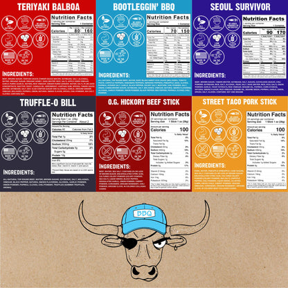 Righteous Felon Savory Beef Jerky Variety Gift Pack - Great Gifts for Men | Gluten Free, High Protein Healthy Snack | Bulk Beef, Pork, & Turkey Jerky Variety Snack Packs | The Savory 6 Pack Sampler