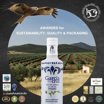 GARCÍA DE LA CRUZ - Organic Extra Virgin Olive Oil, Cooking Oil, Olive Variety, Smooth Body, Origin Spain, Montes de Toledo, Packed in Tins - 3L